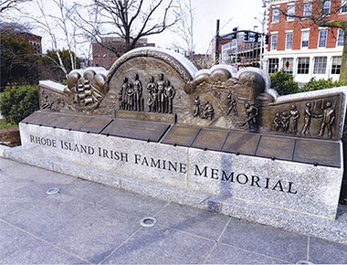 Irish famine memorial monument